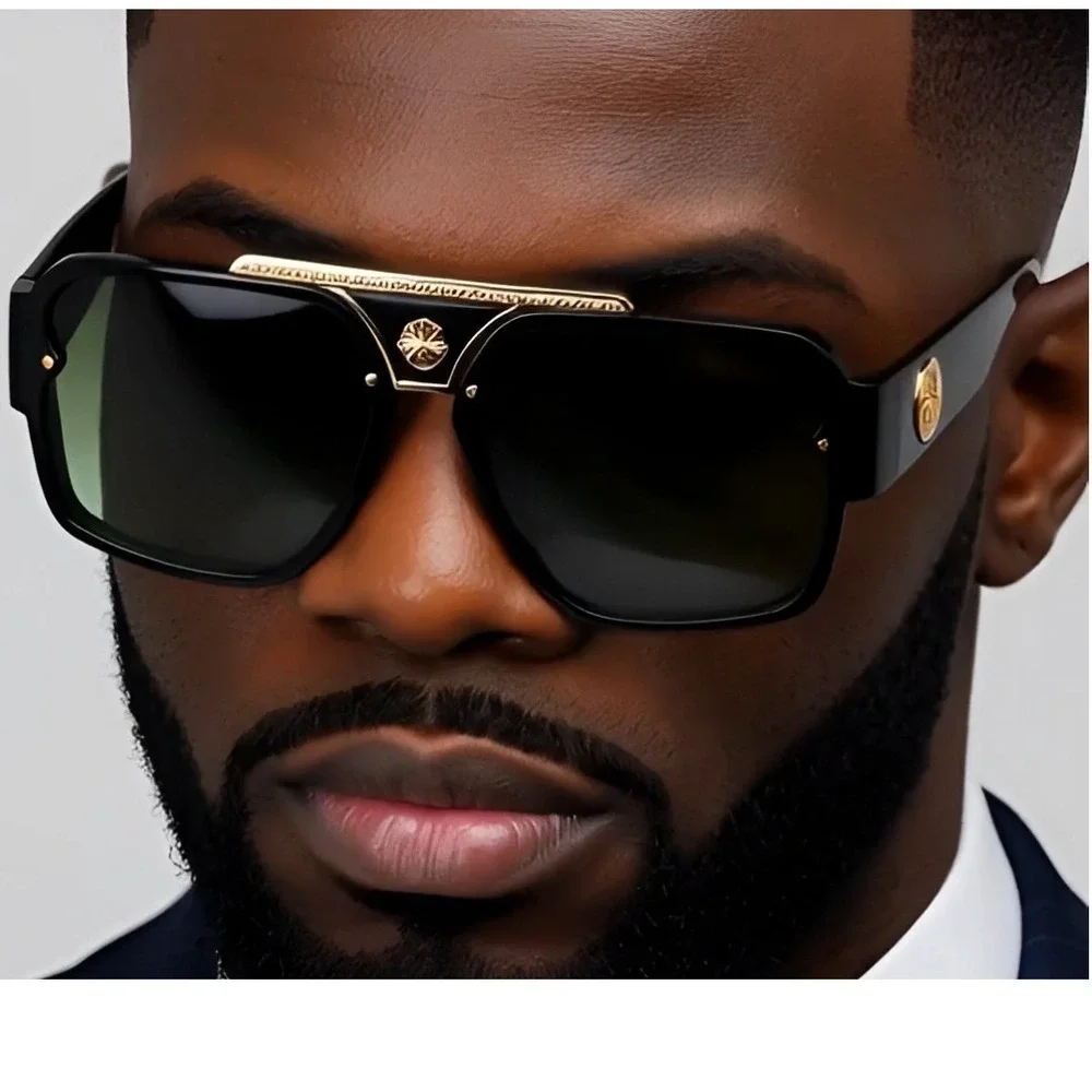 Square Frame Sunglasses Olive Green Lens Gradient Lens Fashion Shades Lentes New